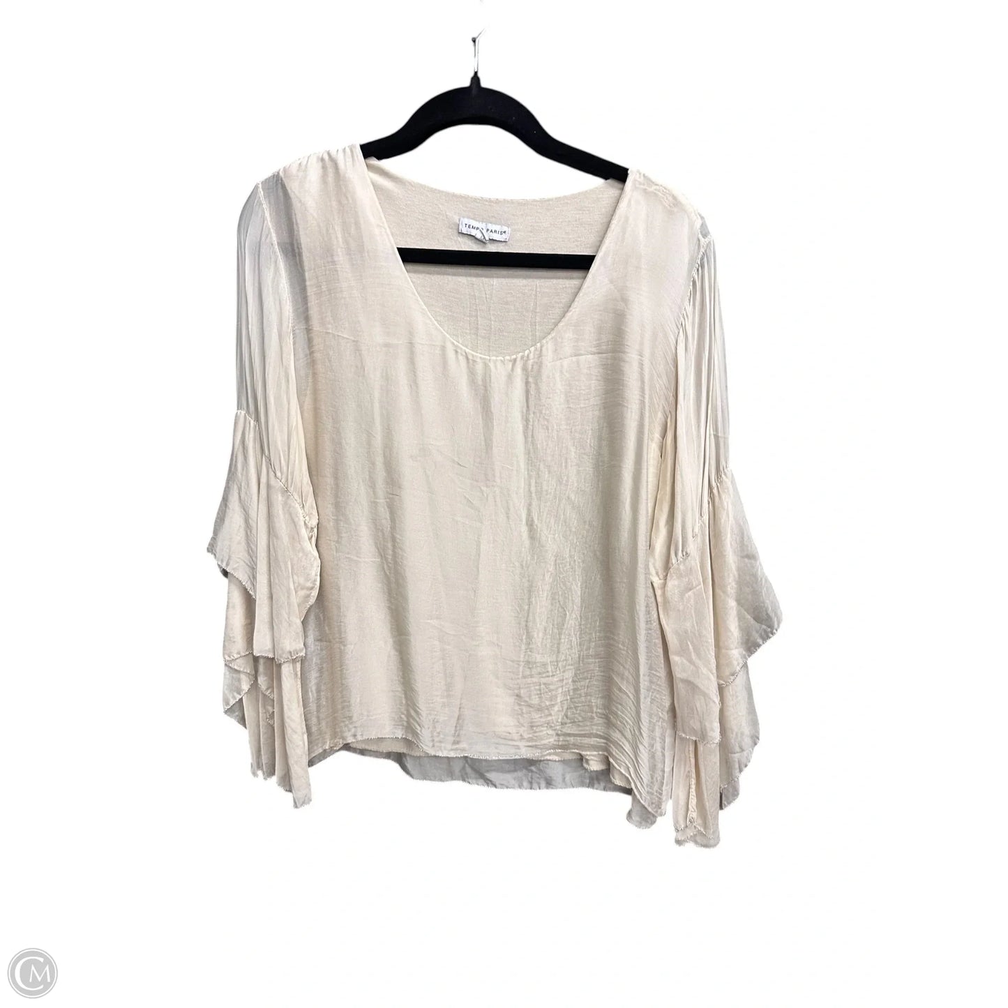 Top Long Sleeve By Tempo Paris In Cream, Size: M