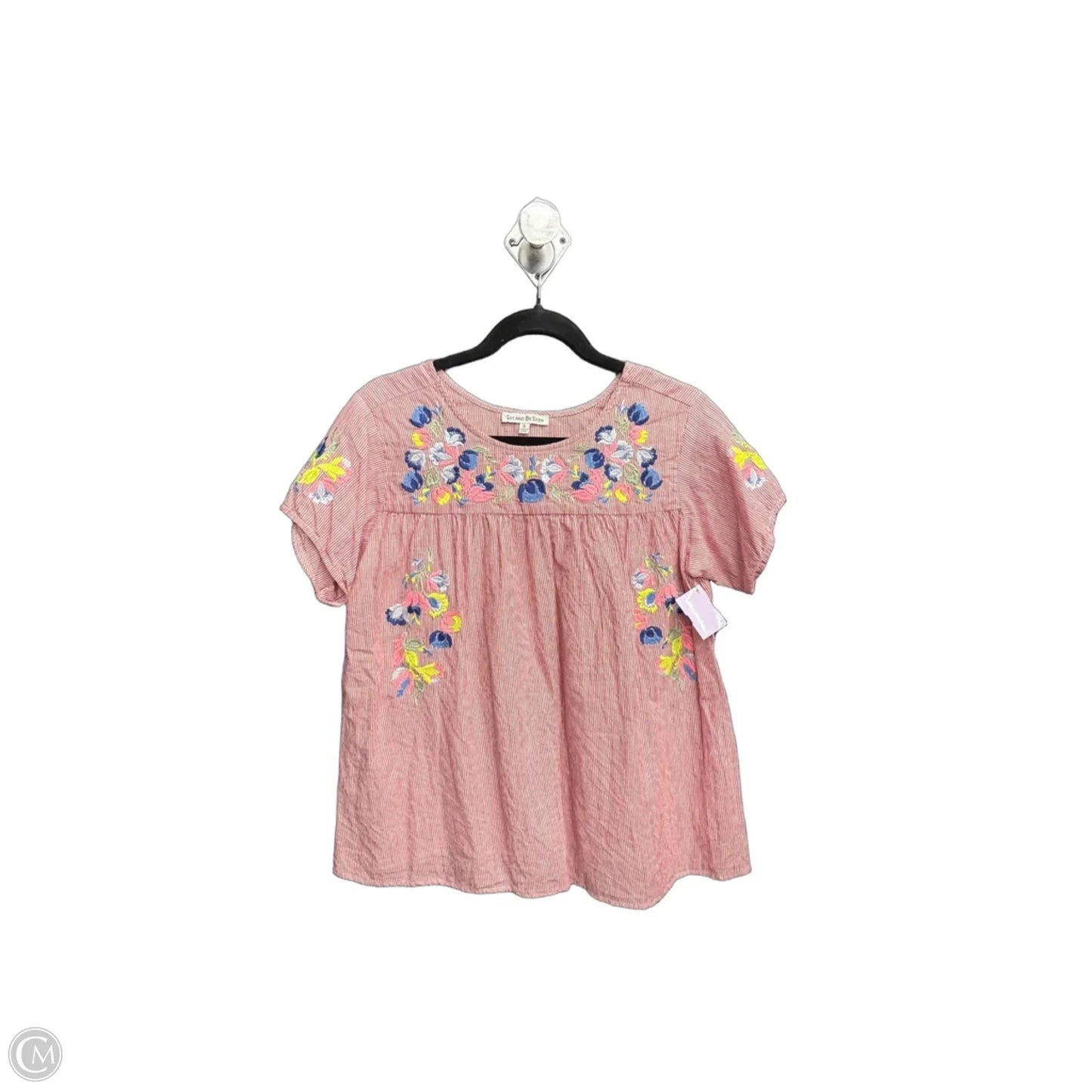 Top Short Sleeve By See And Be Seen In Red & White, Size: S