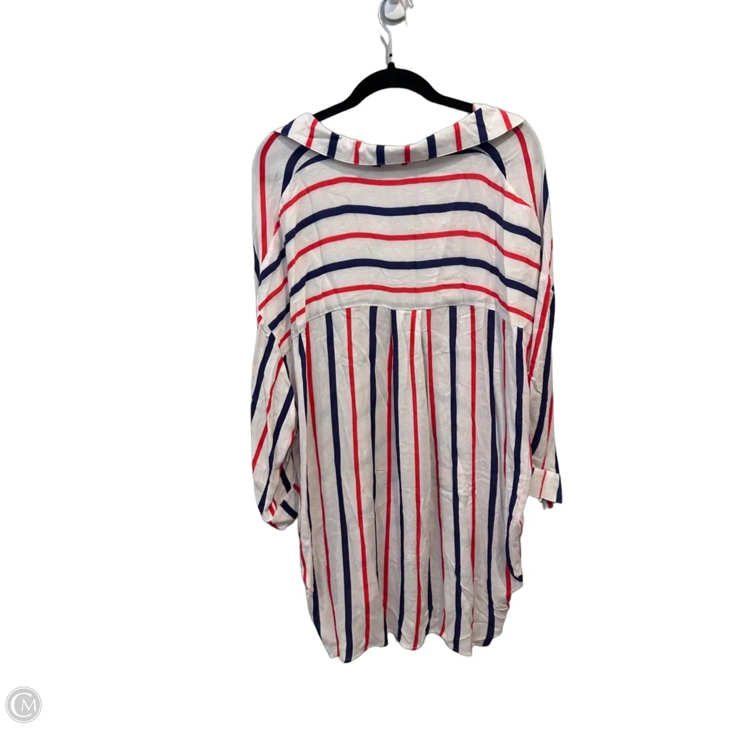 Top 3/4 Sleeve By Umgee In Blue & Red & White, Size: Xl