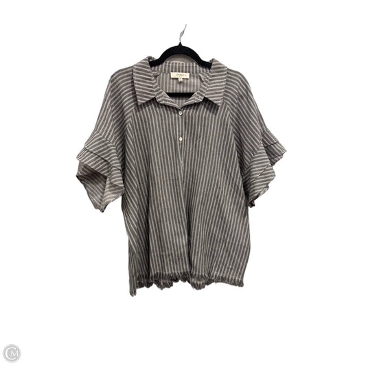 Top Short Sleeve By Umgee In Grey & White, Size: Xl