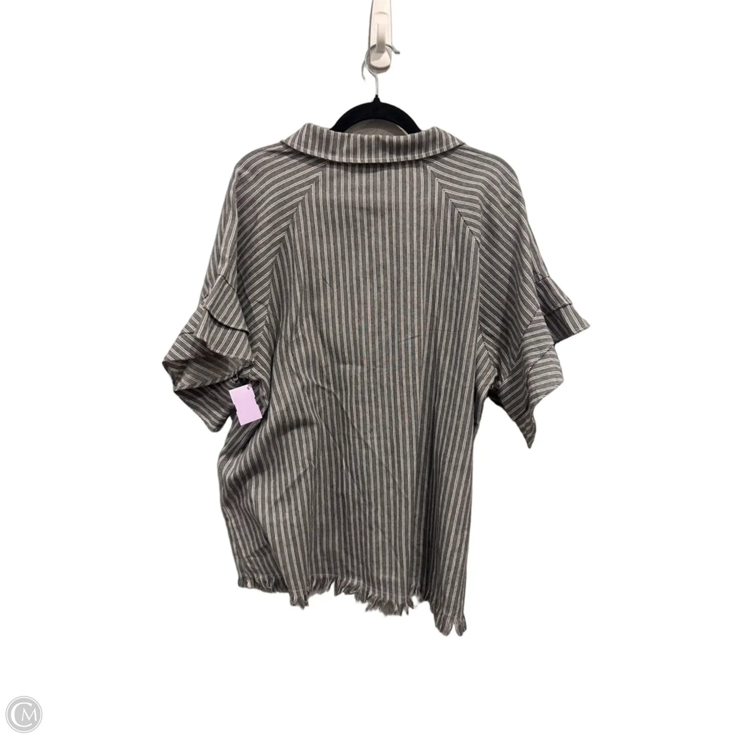 Top Short Sleeve By Umgee In Grey & White, Size: Xl