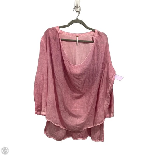 Top Short Sleeve By Free People In Pink, Size: M
