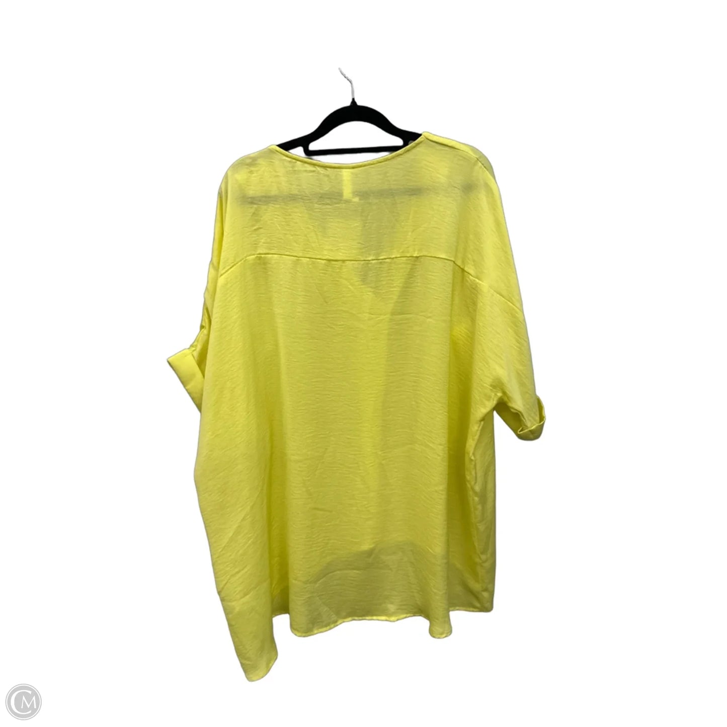 Top Short Sleeve By Glam In Yellow, Size: L