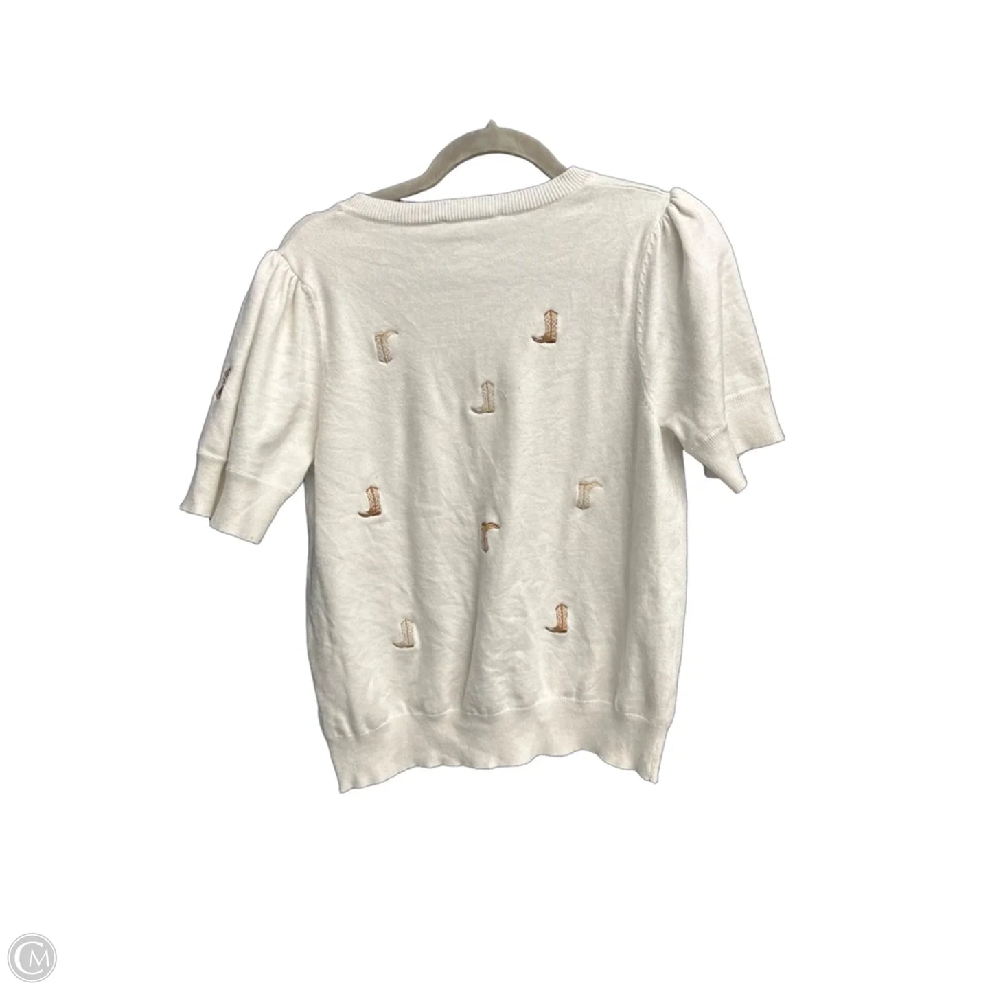 Top Short Sleeve By Gilli In Cream, Size: L