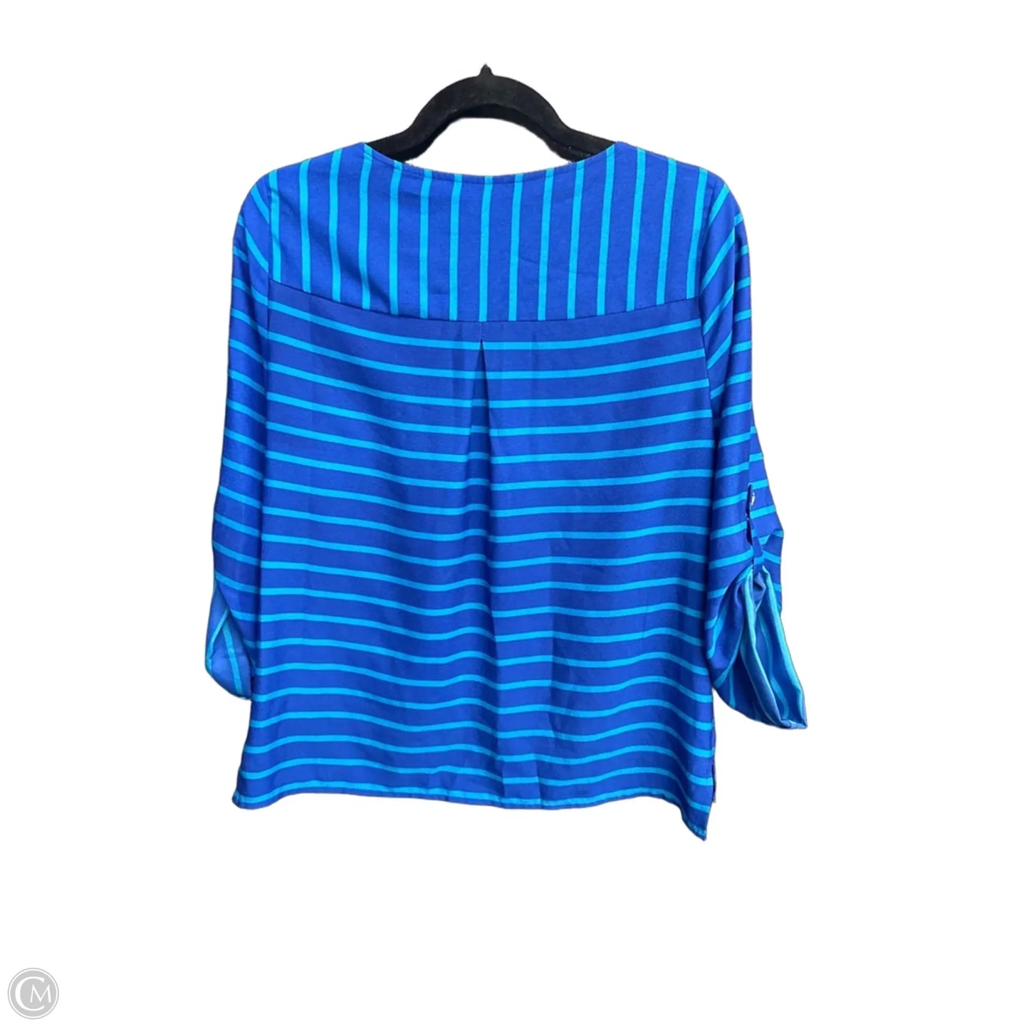 Top Short Sleeve By Calvin Klein In Striped Pattern, Size: S