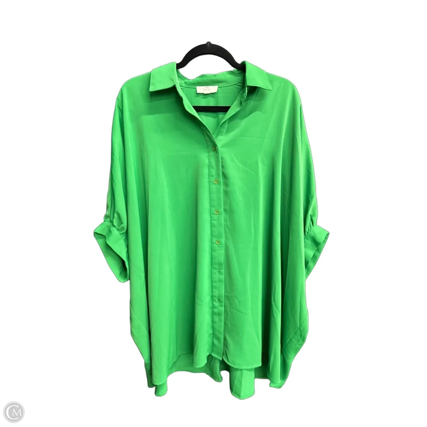 Top Short Sleeve By Entro In Green, Size: L