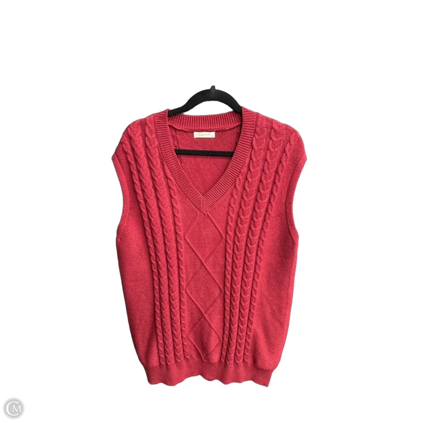 Vest Sweater By Clothes Mentor In Red, Size: Xl