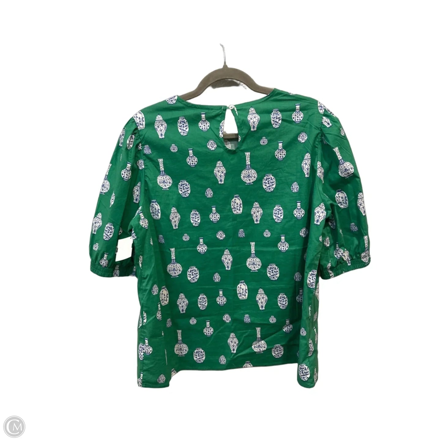 Top Short Sleeve By Michelle Mcdowell In Green, Size: L