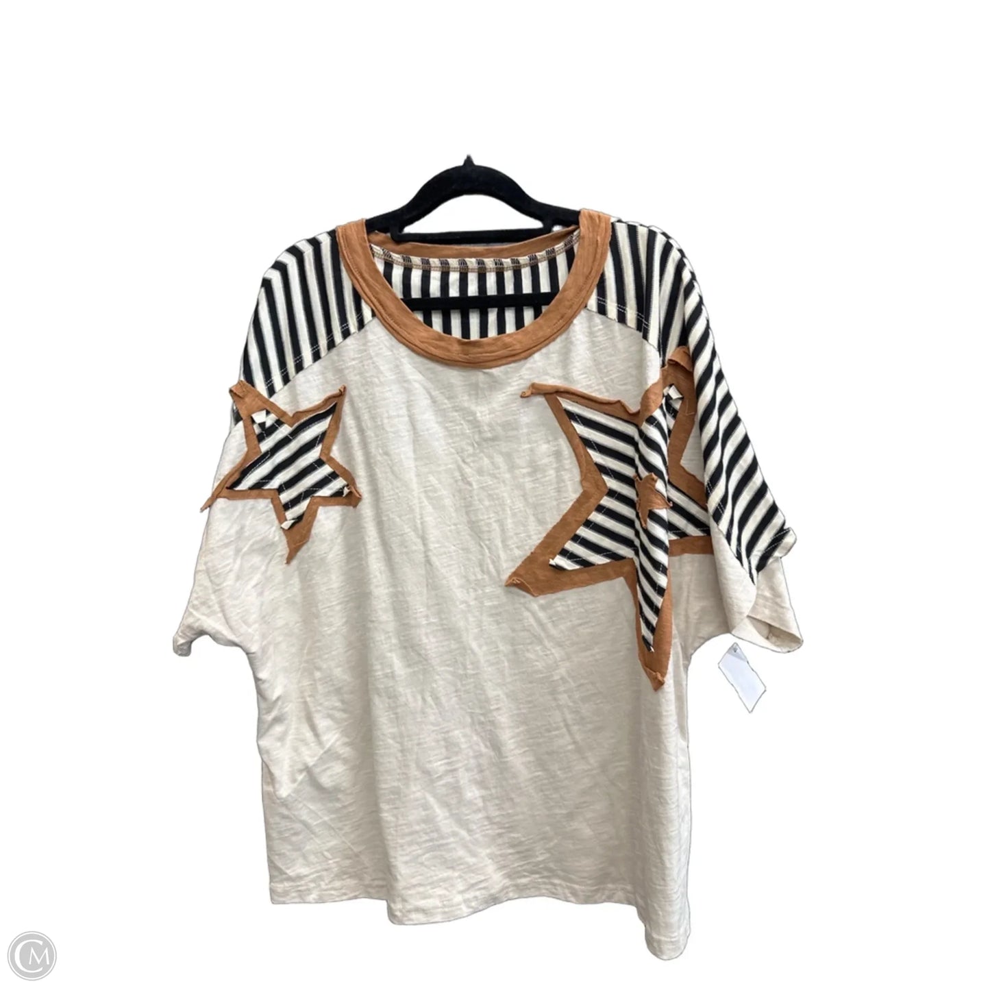 Top Short Sleeve By Shein In Brown, Size: Xl