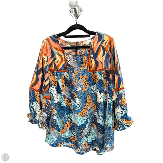 Top Short Sleeve By Umgee In Multi-colored, Size: L