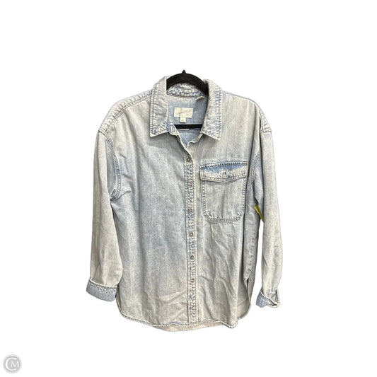 Top Long Sleeve By Universal Thread In Blue Denim, Size: M