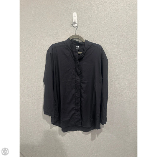 Athletic Top Long Sleeve Collar By The North Face In Black, Size: L