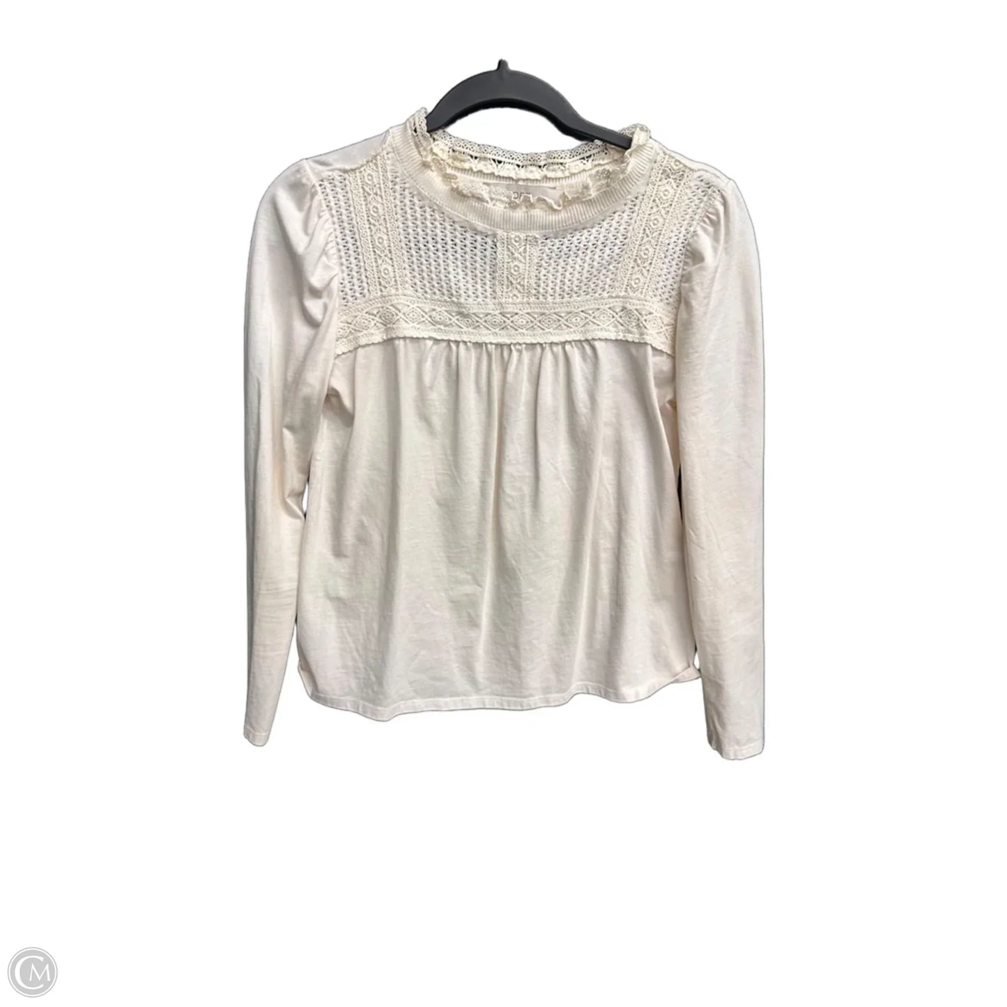 Top Long Sleeve By Loft In Cream, Size: Xs
