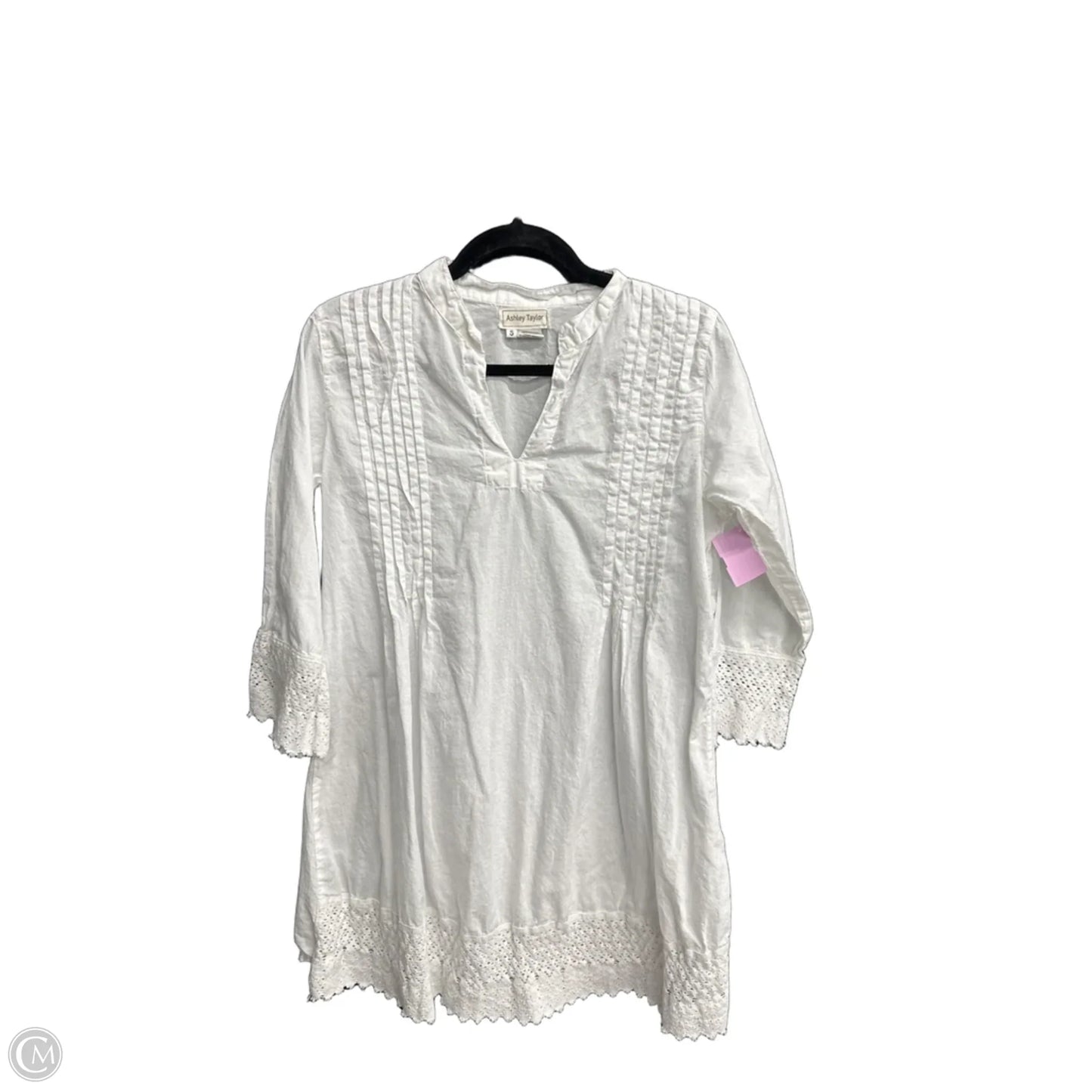 Top Long Sleeve By Ashley Taylor In White, Size: S