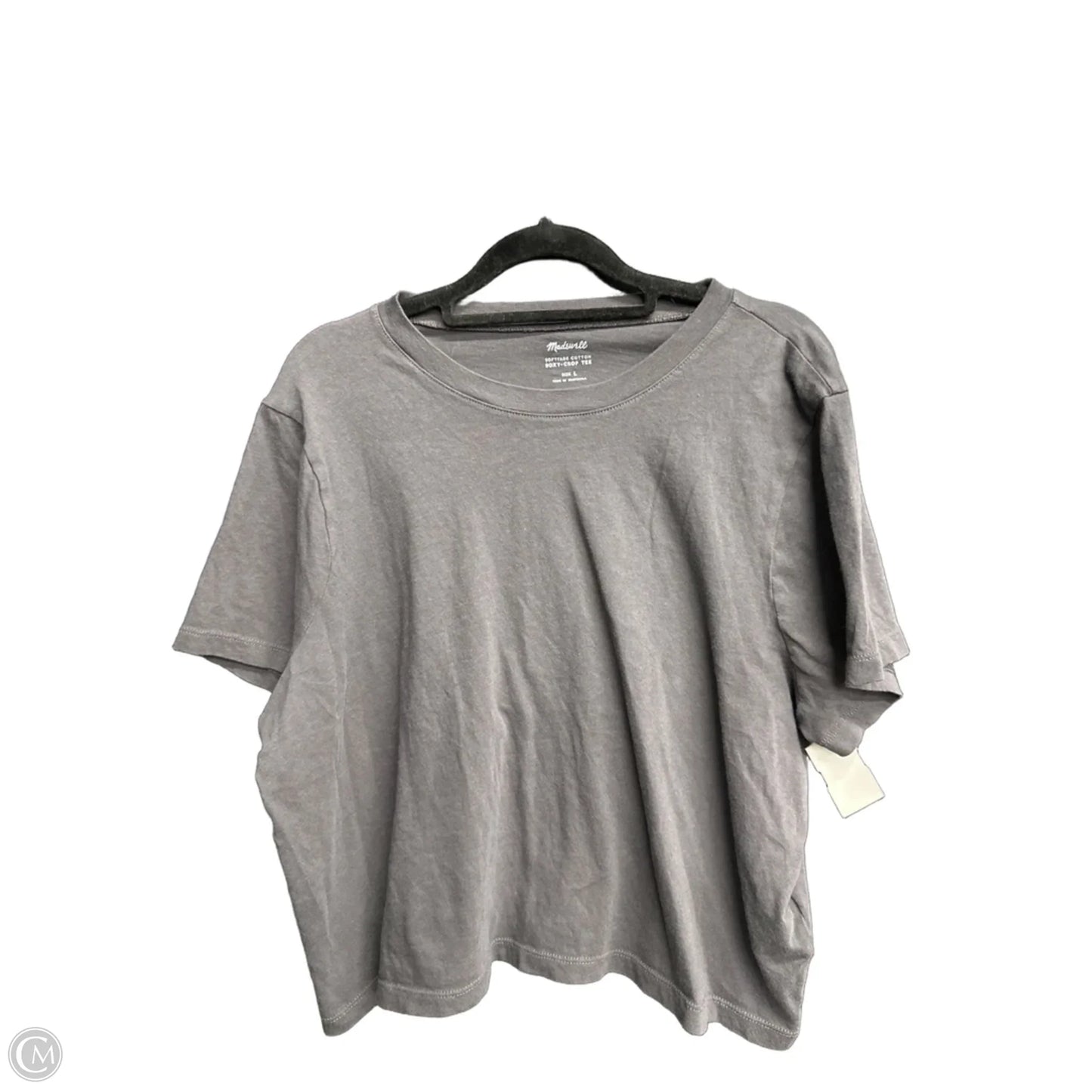 Top Short Sleeve By Madewell In Grey, Size: L