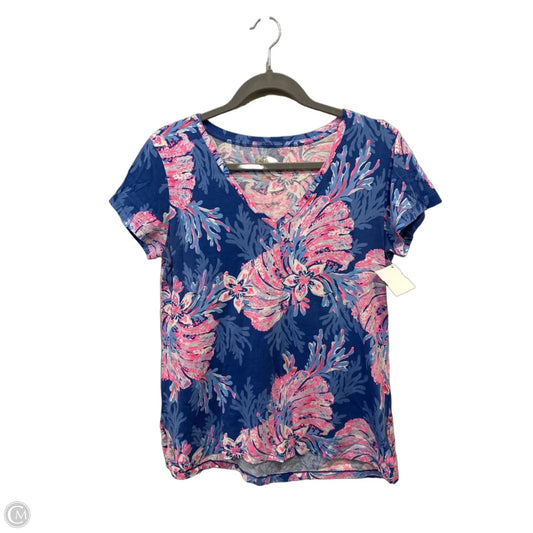 Top Short Sleeve Designer By Lilly Pulitzer In Blue, Size: S