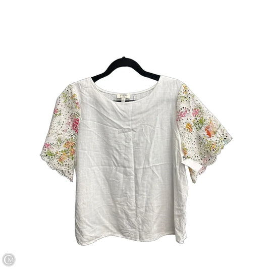 Top Short Sleeve By Umgee In White, Size: L