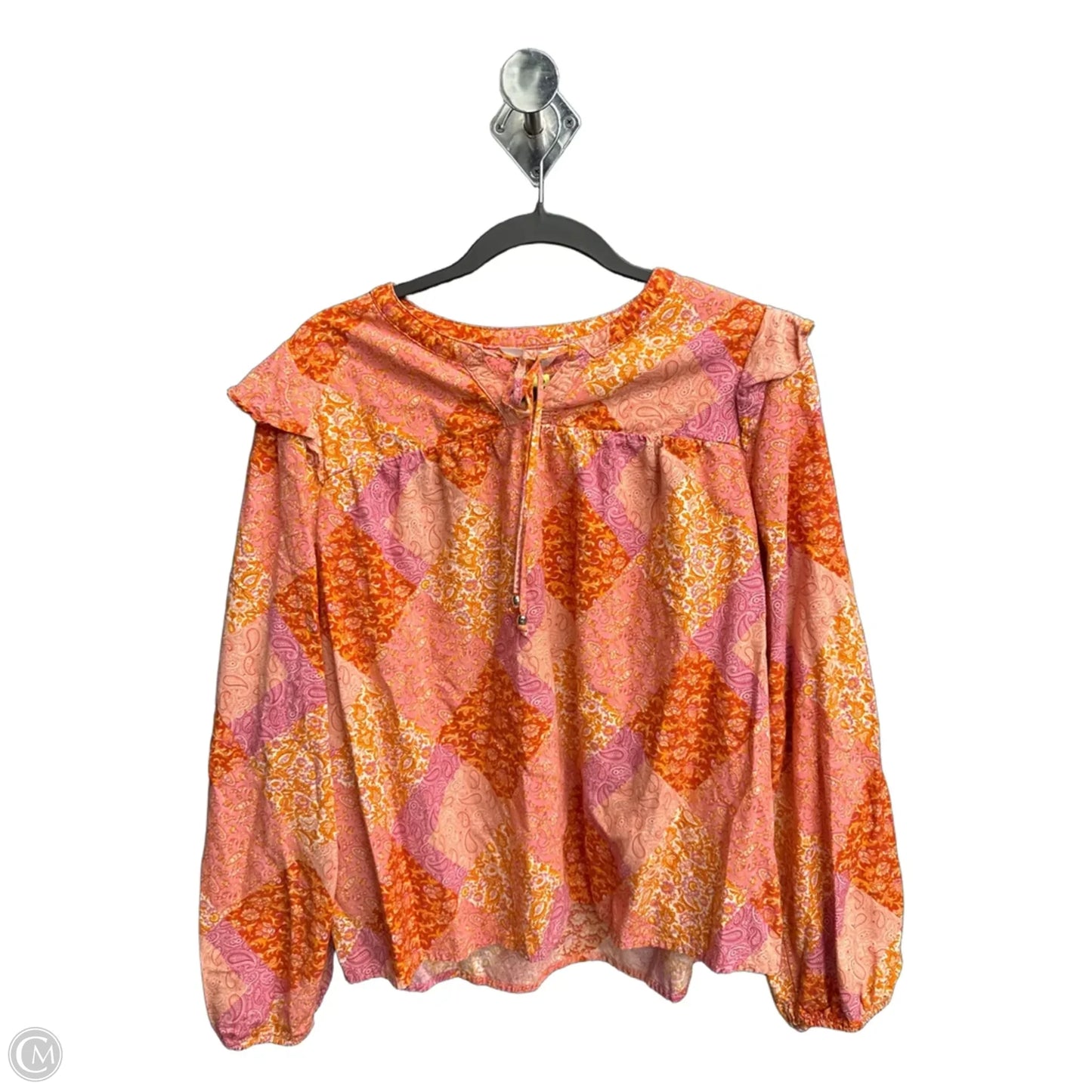 Top Long Sleeve By Time And Tru In Paisley Print, Size: Xl
