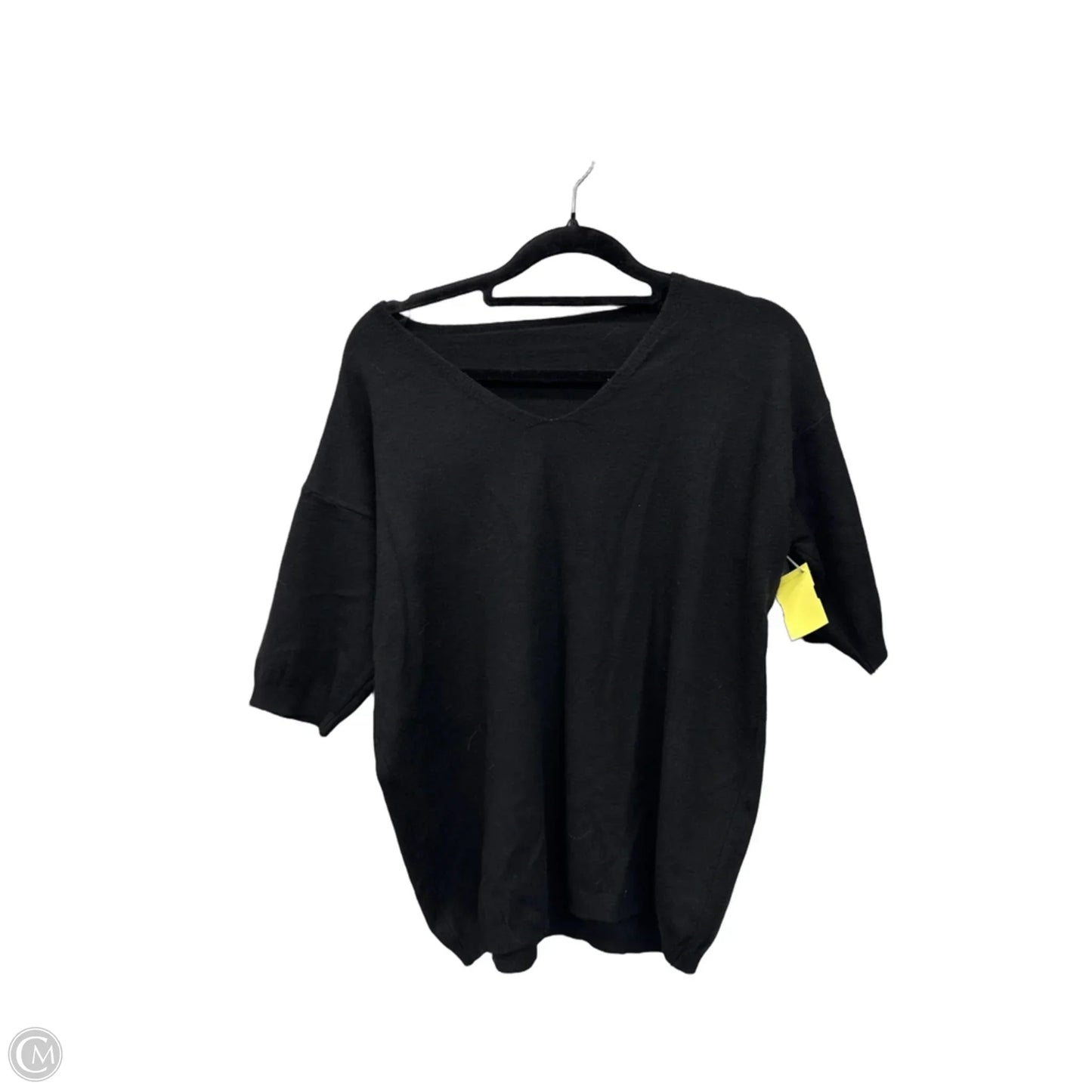 Sweater Short Sleeve By Clothes Mentor In Black, Size: M