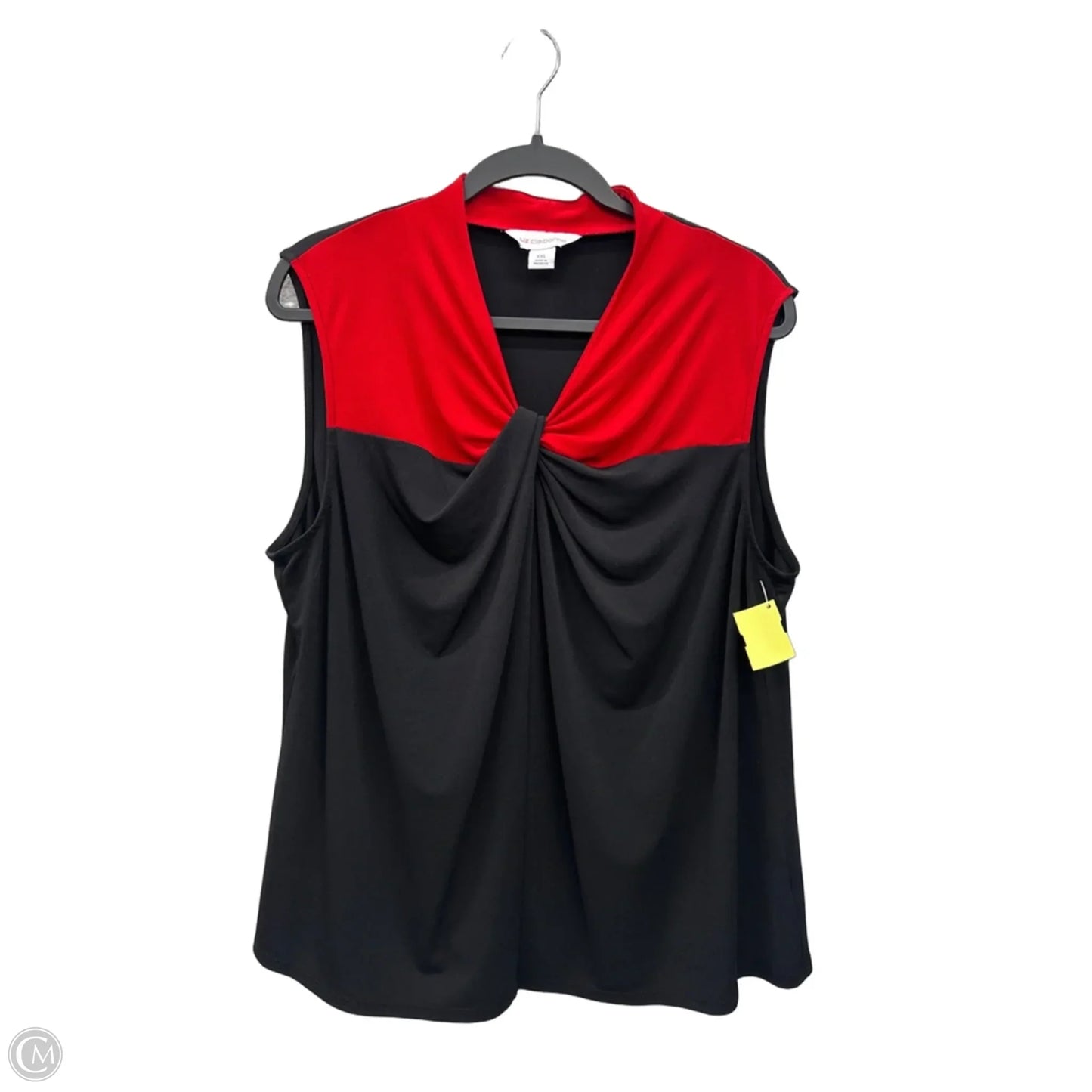 Top Sleeveless By Liz Claiborne In Black & Red, Size: 2x