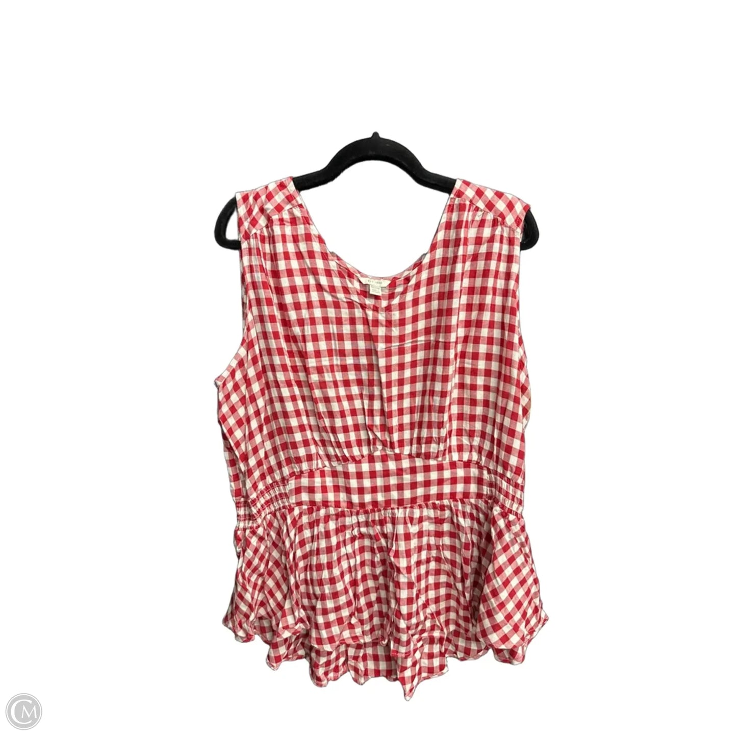 Top Sleeveless By Cato In Plaid Pattern, Size: 2x