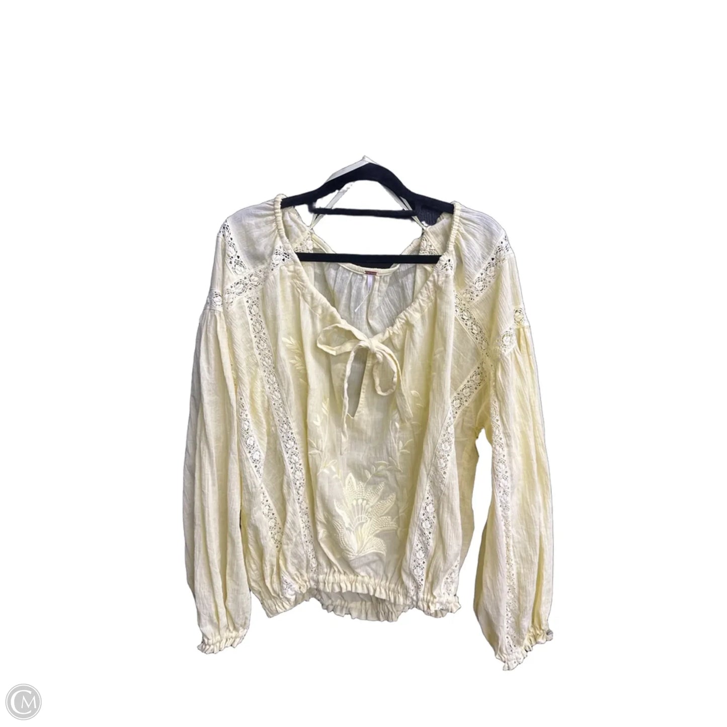 Top Long Sleeve By Free People In Yellow, Size: S