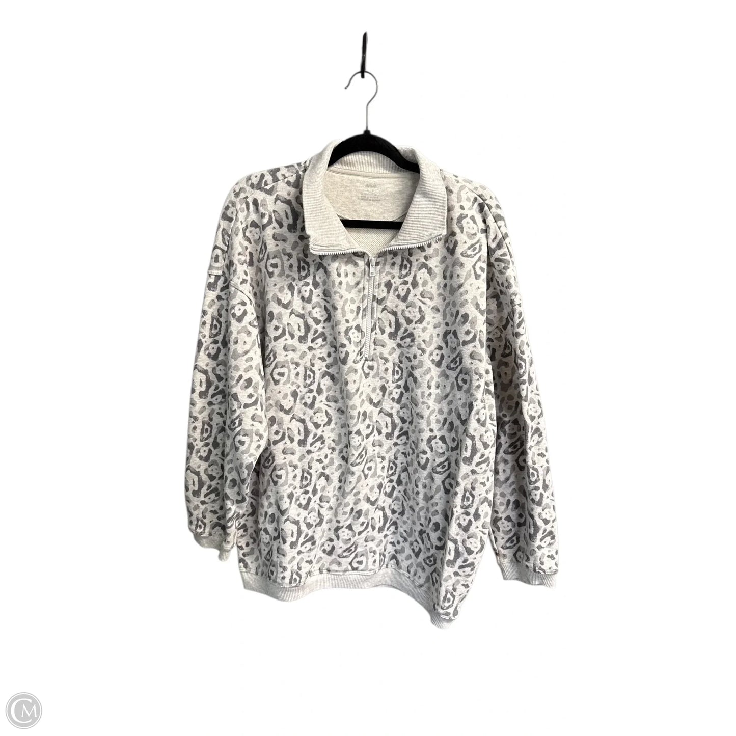 Top Long Sleeve By Aerie In Leopard Print, Size: M
