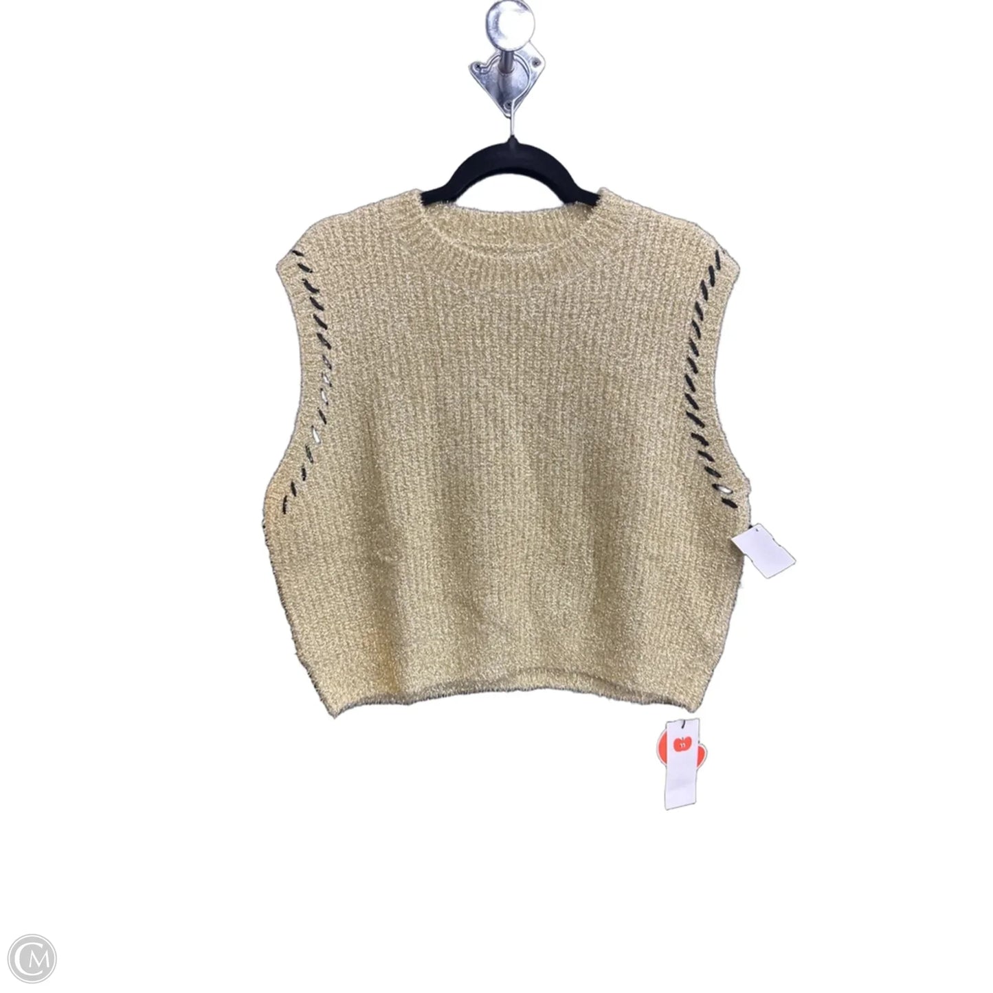Vest Sweater By Cider In Gold, Size: M