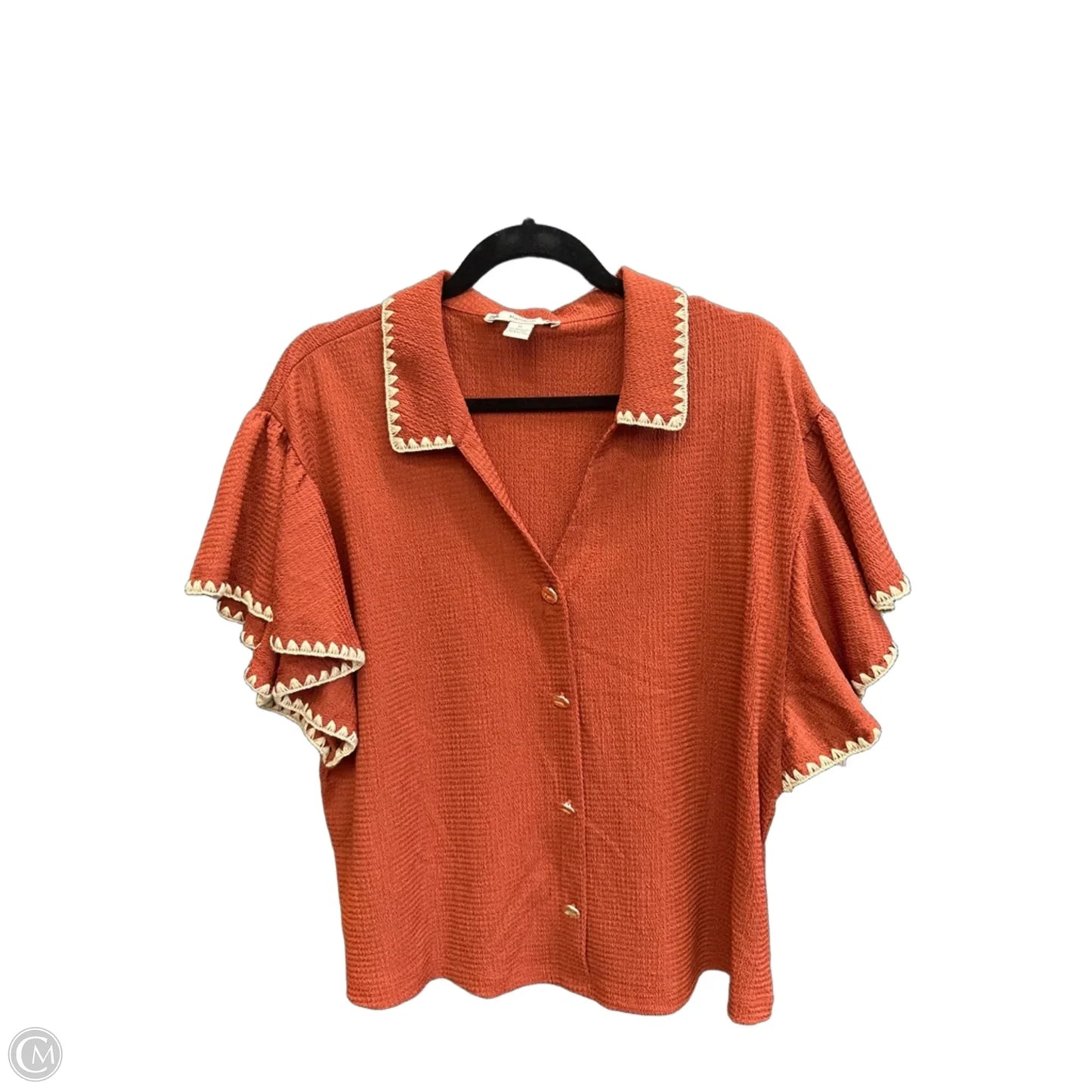 Top Short Sleeve By Madison In Red & White, Size: Xl