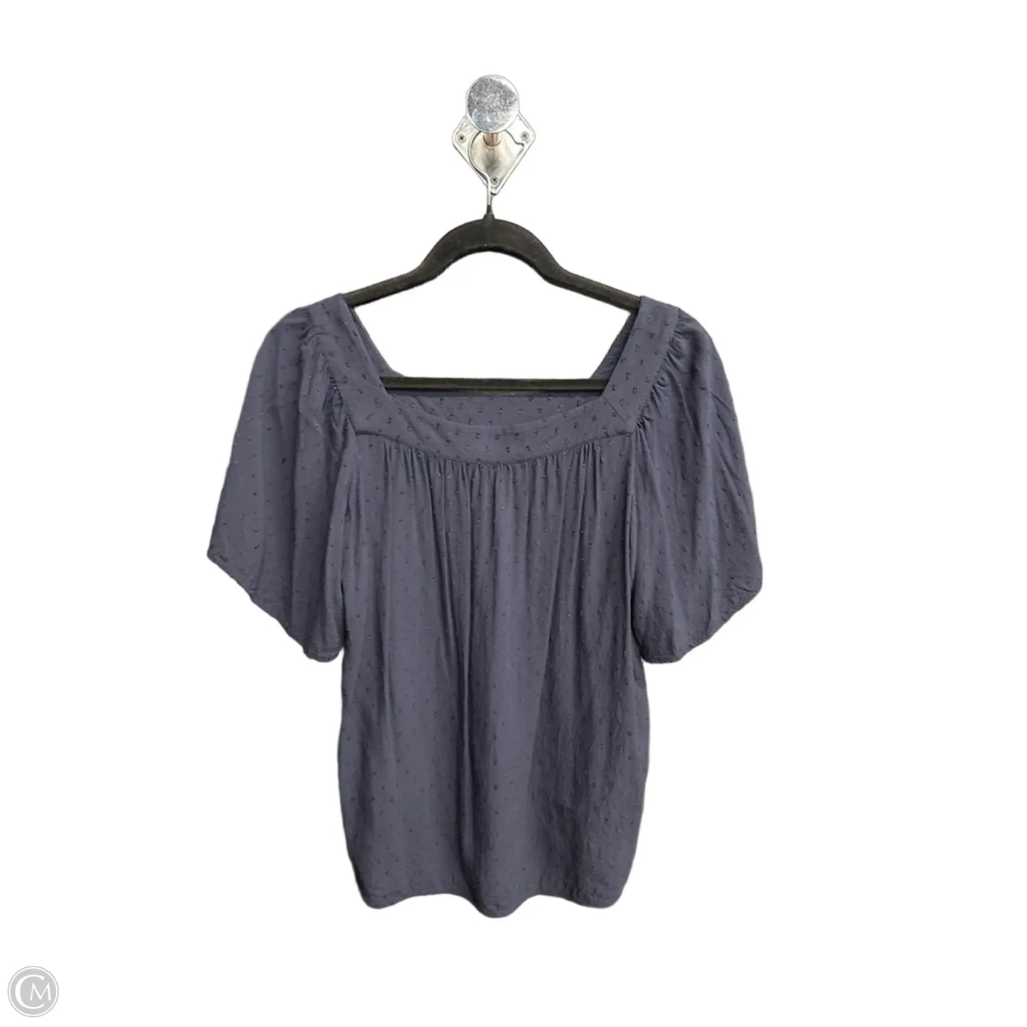 Top Short Sleeve By Loft In Navy, Size: S