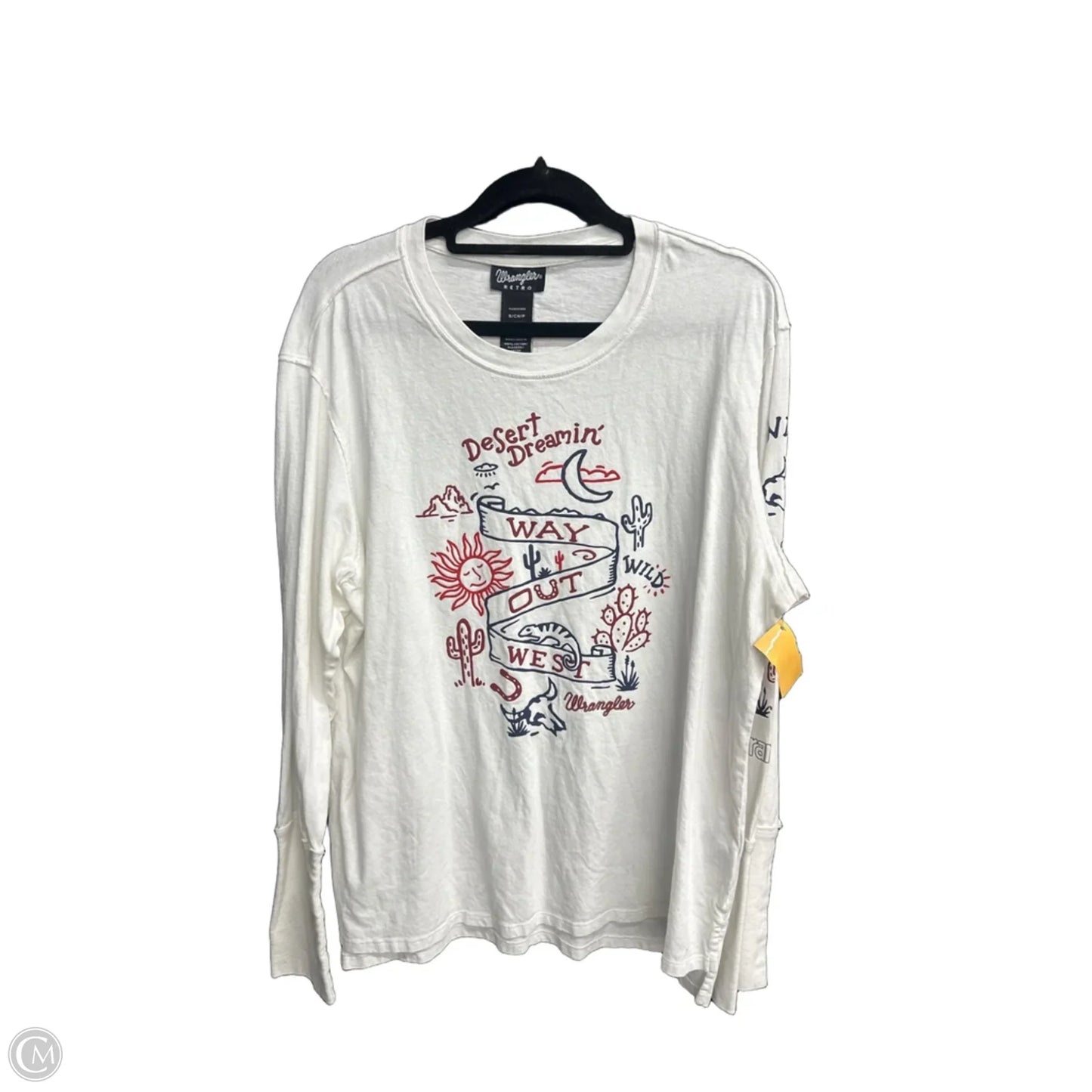 Top Long Sleeve By Wrangler In White, Size: S