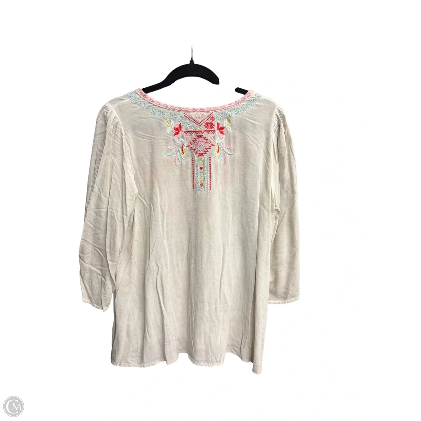 Top 3/4 Sleeve By Clothes Mentor In Cream, Size: L