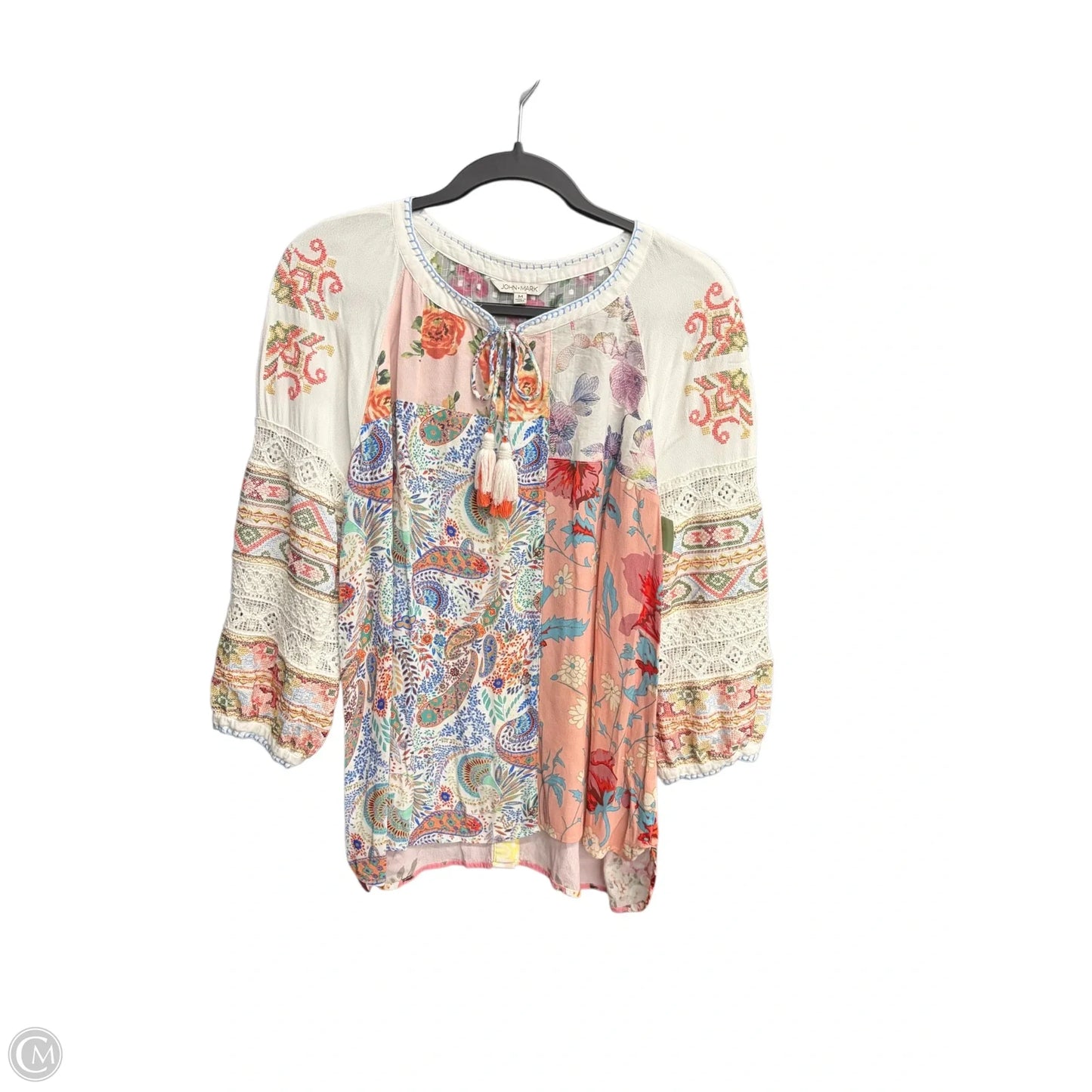 Top 3/4 Sleeve By John Mark In Floral Print, Size: M
