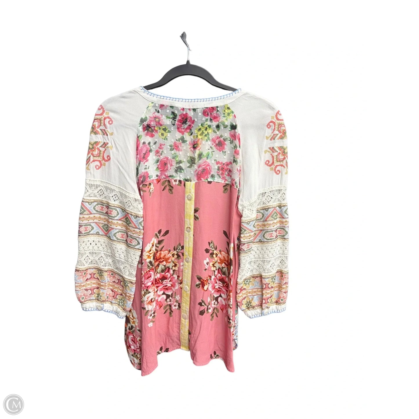 Top 3/4 Sleeve By John Mark In Floral Print, Size: M