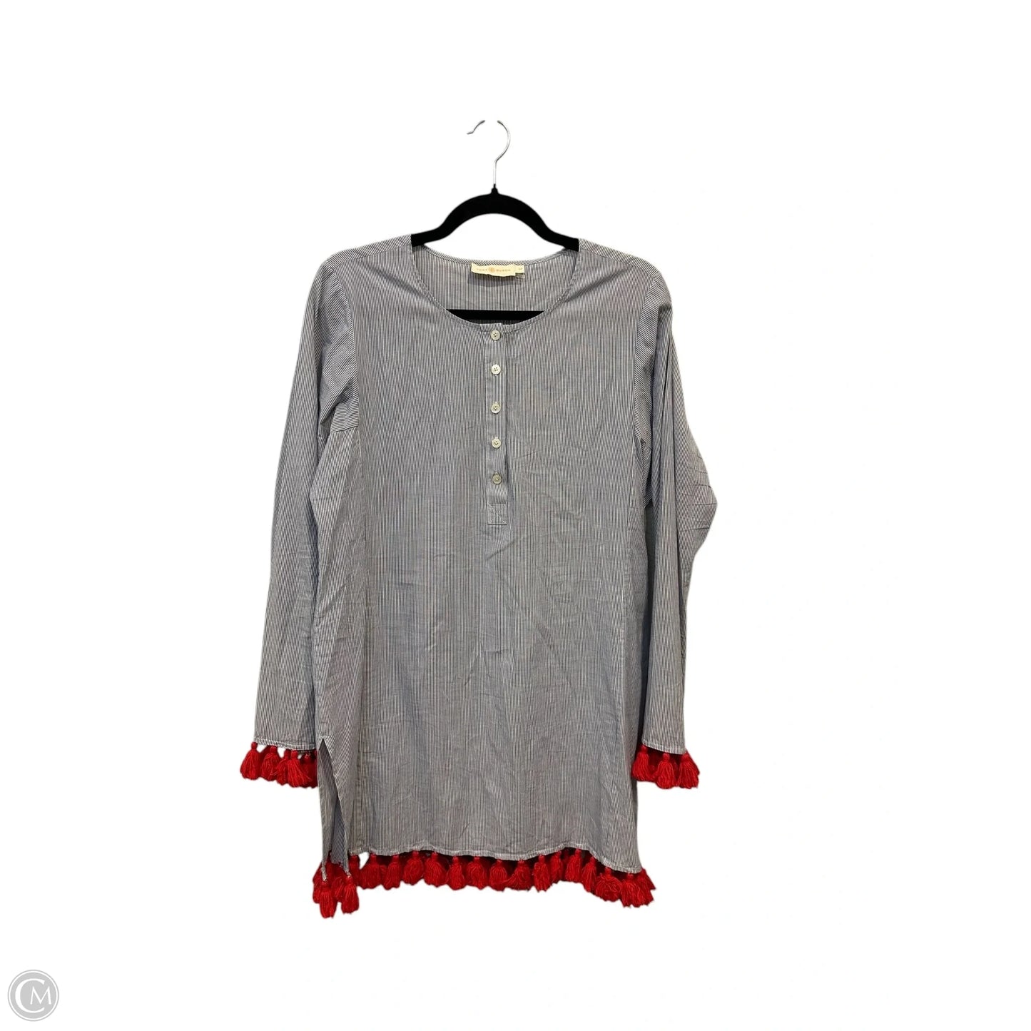 Swimwear Cover-up Designer By Tory Burch In Striped Pattern, Size: S