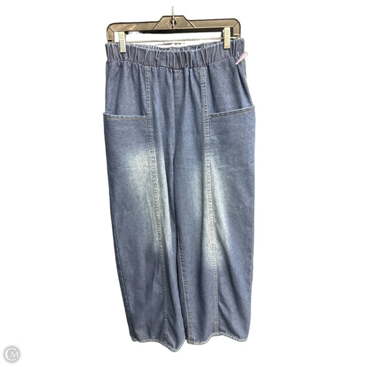 Jeans Wide Leg By Shein In Blue Denim, Size: 8