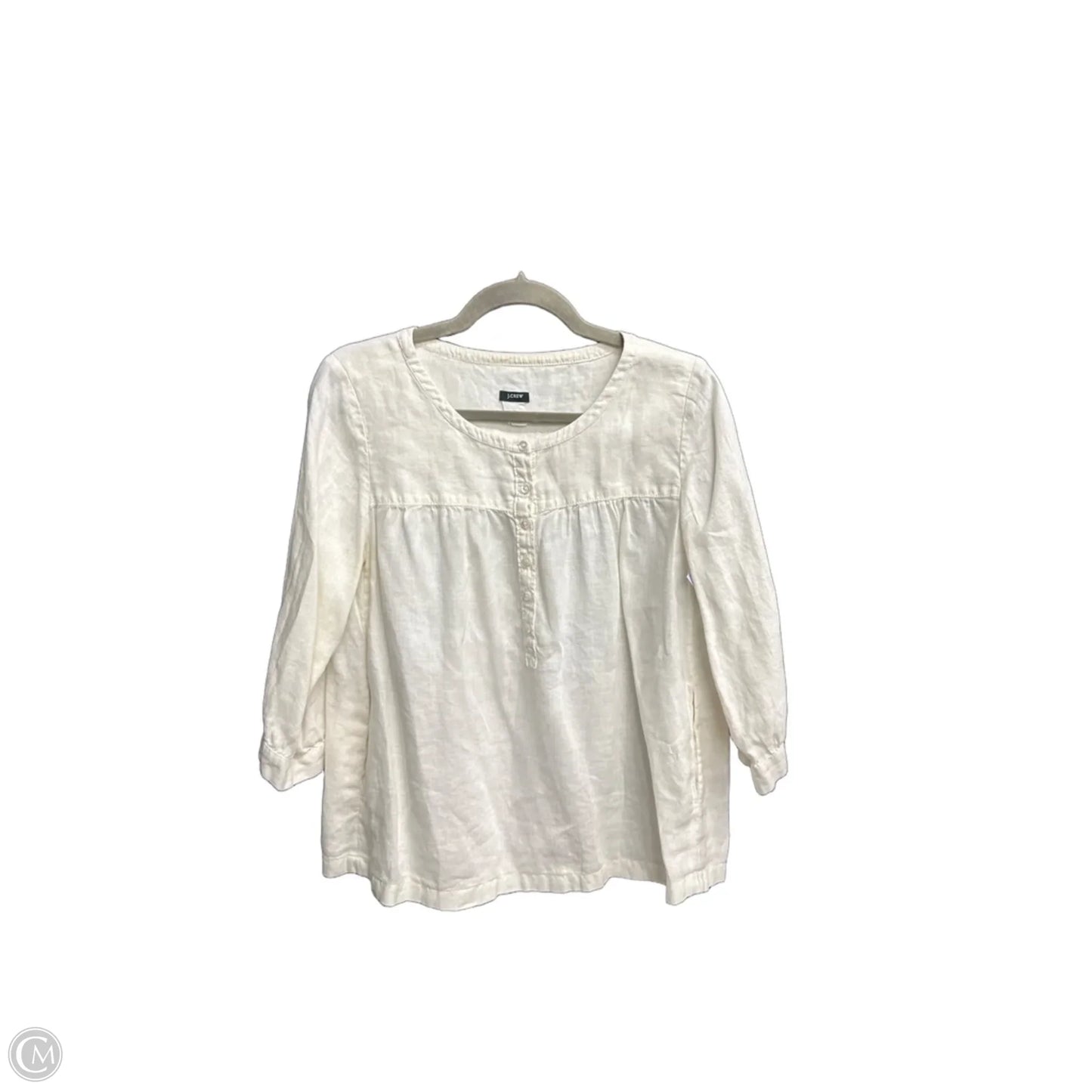 Top 3/4 Sleeve By J. Crew In White, Size: M