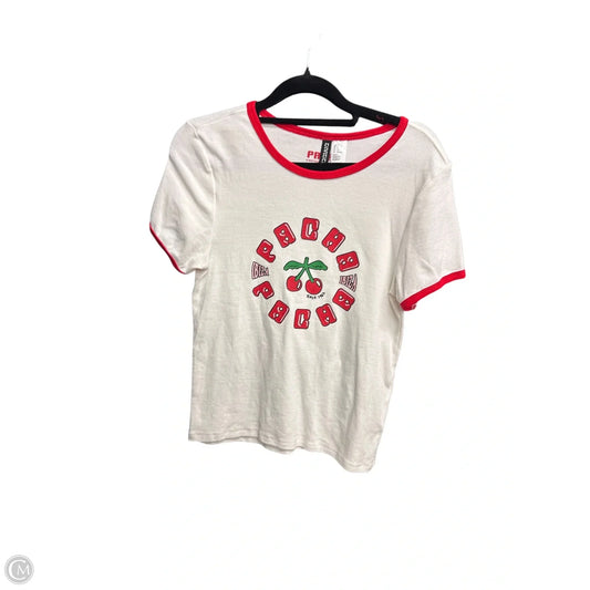 Top Short Sleeve By Divided In Red & White, Size: S