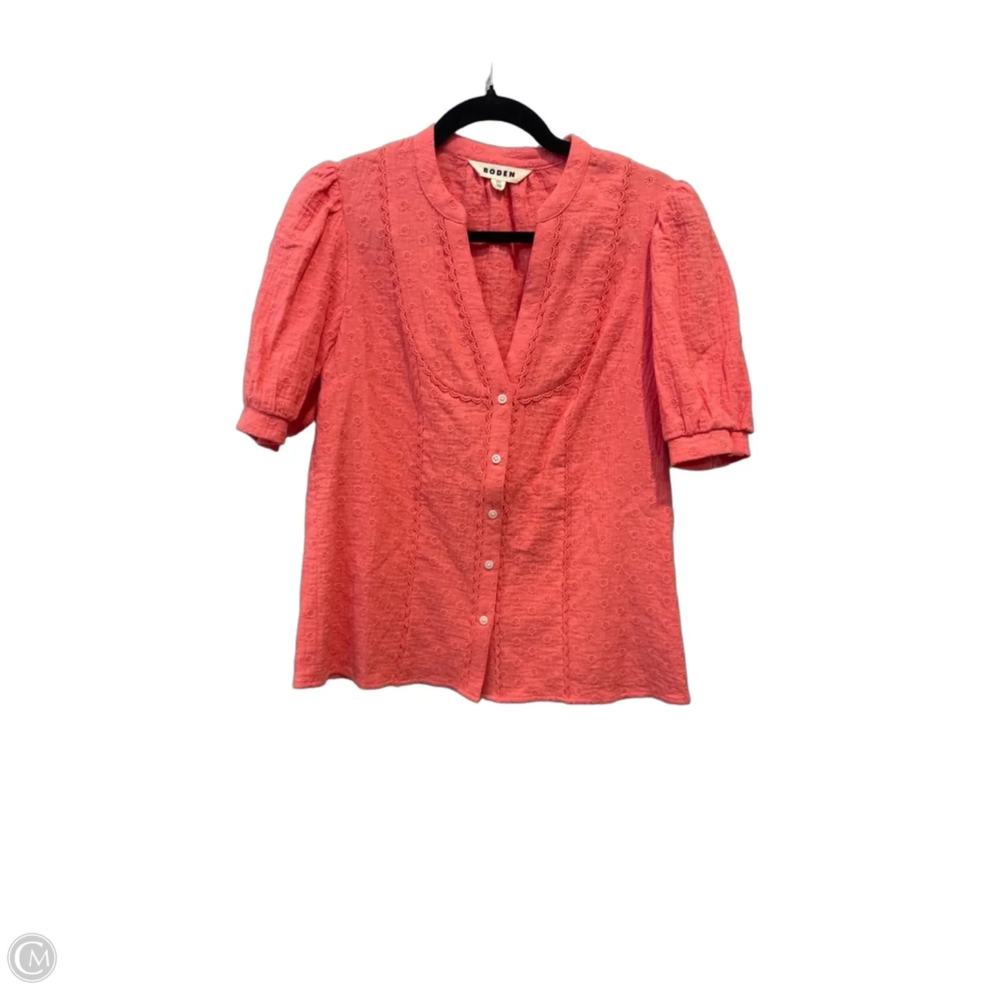 Top Short Sleeve By Boden In Coral, Size: 4