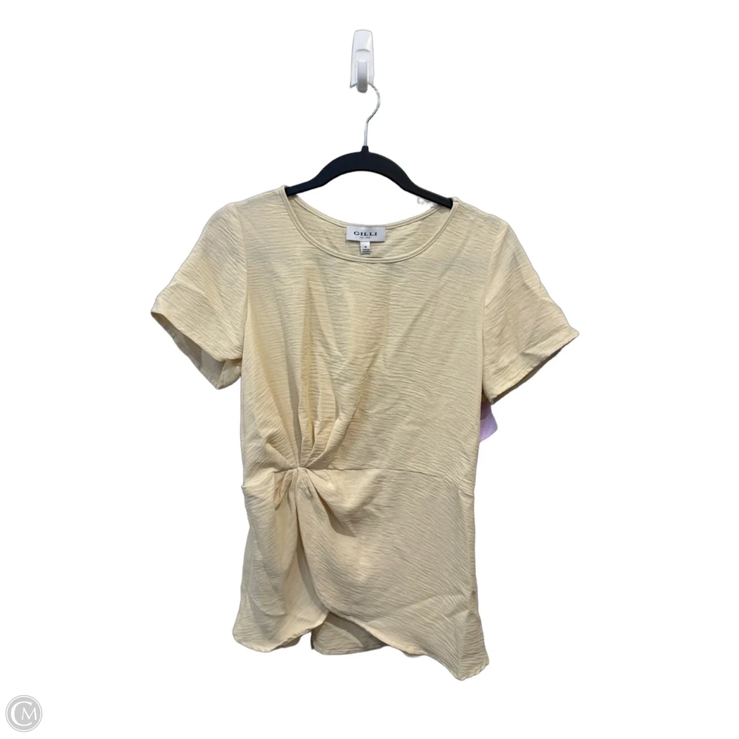 Blouse Short Sleeve By Gilli In Cream, Size: M