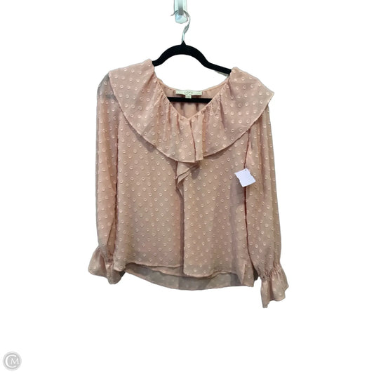 Blouse Long Sleeve By Loft In Pink, Size: Xsp