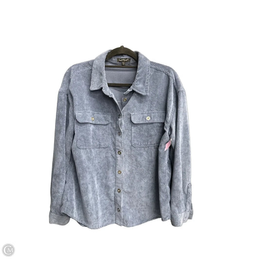 Jacket Shirt By Velvet Heart In Blue, Size: L