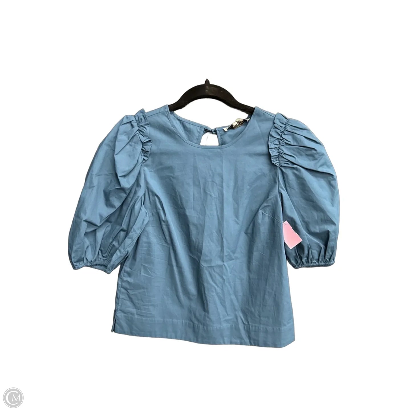 Blouse Short Sleeve By English Factory In Blue, Size: Xs