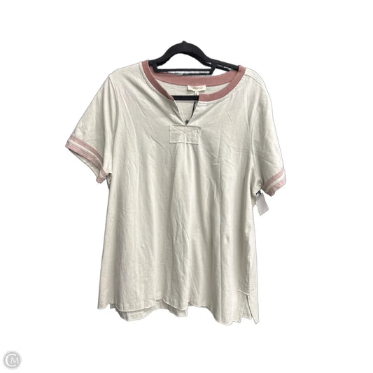 Top Short Sleeve By Cotton Bleu In Blue & Brown, Size: Xl
