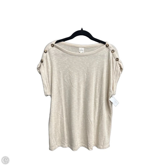 Blouse Short Sleeve By Kaileigh In Cream, Size: M