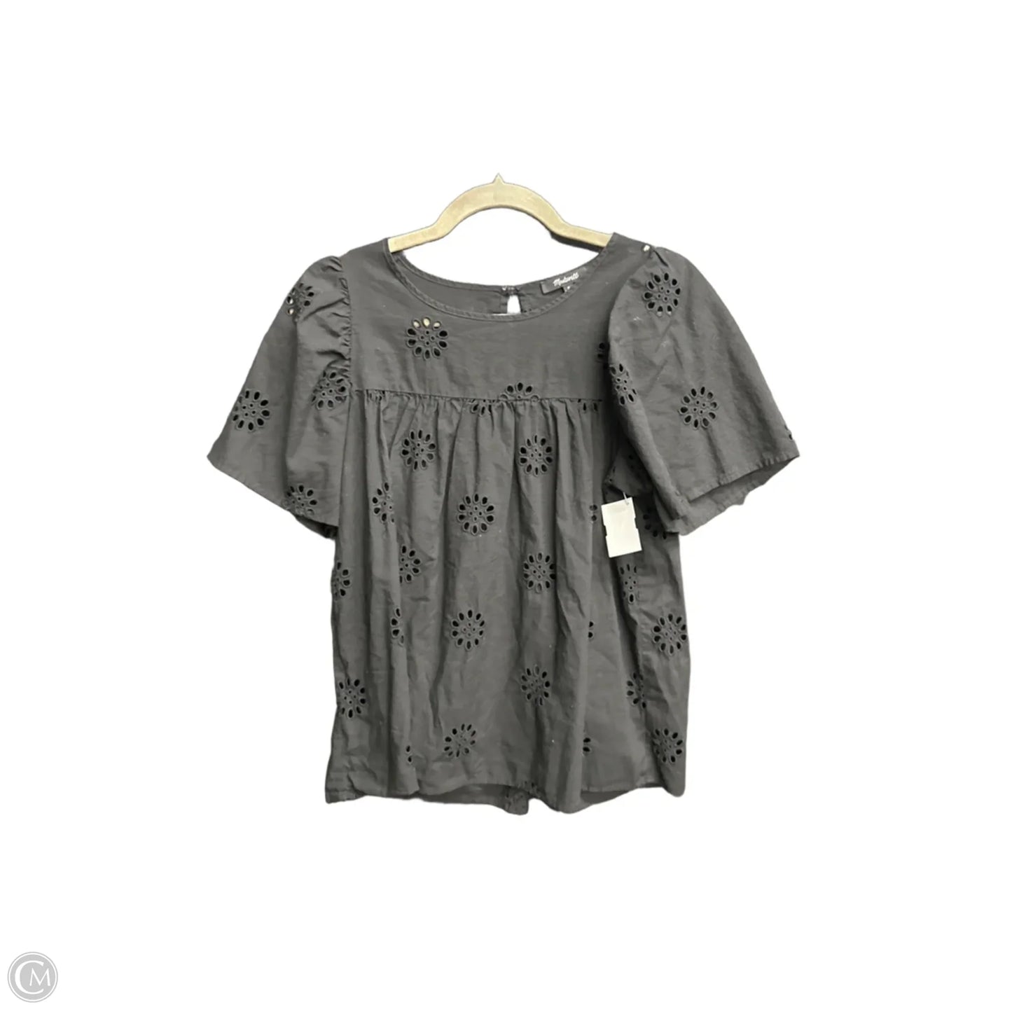 Blouse Short Sleeve By Madewell In Black, Size: M