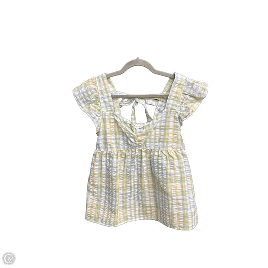Blouse Sleeveless By E&m In Plaid Pattern, Size: M