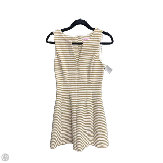 Dress Designer By Lilly Pulitzer In Gold & White, Size: S