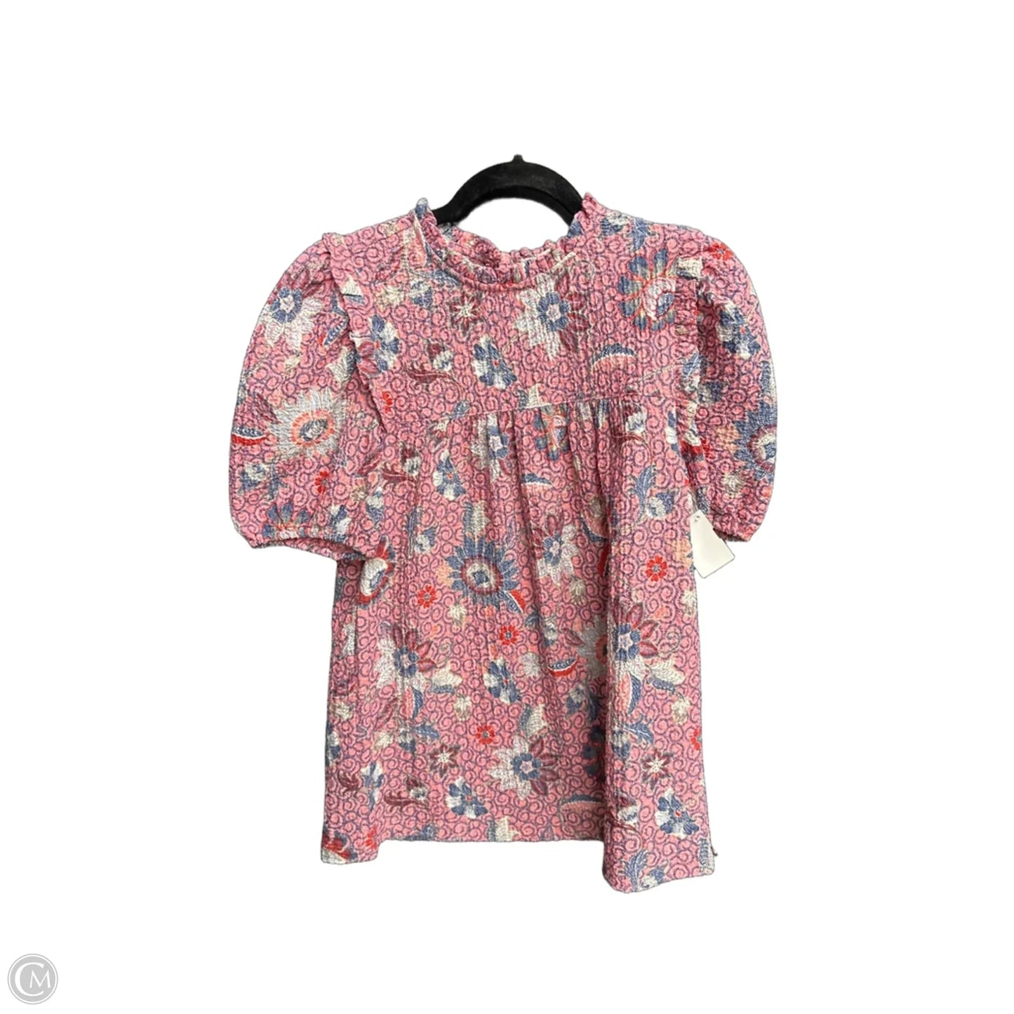 Blouse Short Sleeve By Loft In Blue & Pink, Size: S