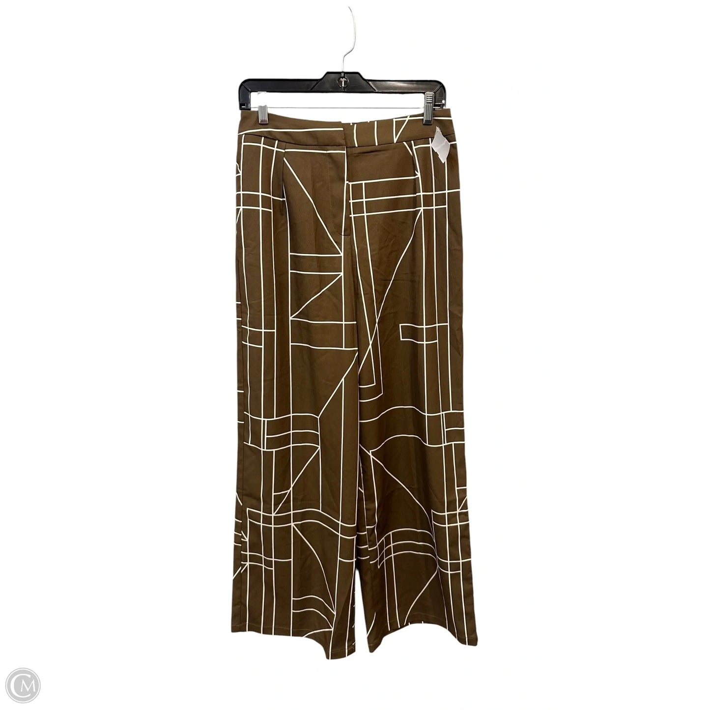 Pants Dress By Commense In Green & White, Size: M